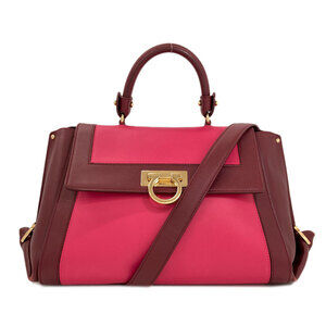Salvatore Ferragamo Sofia Gancini Hardware Handbag Leather Women's